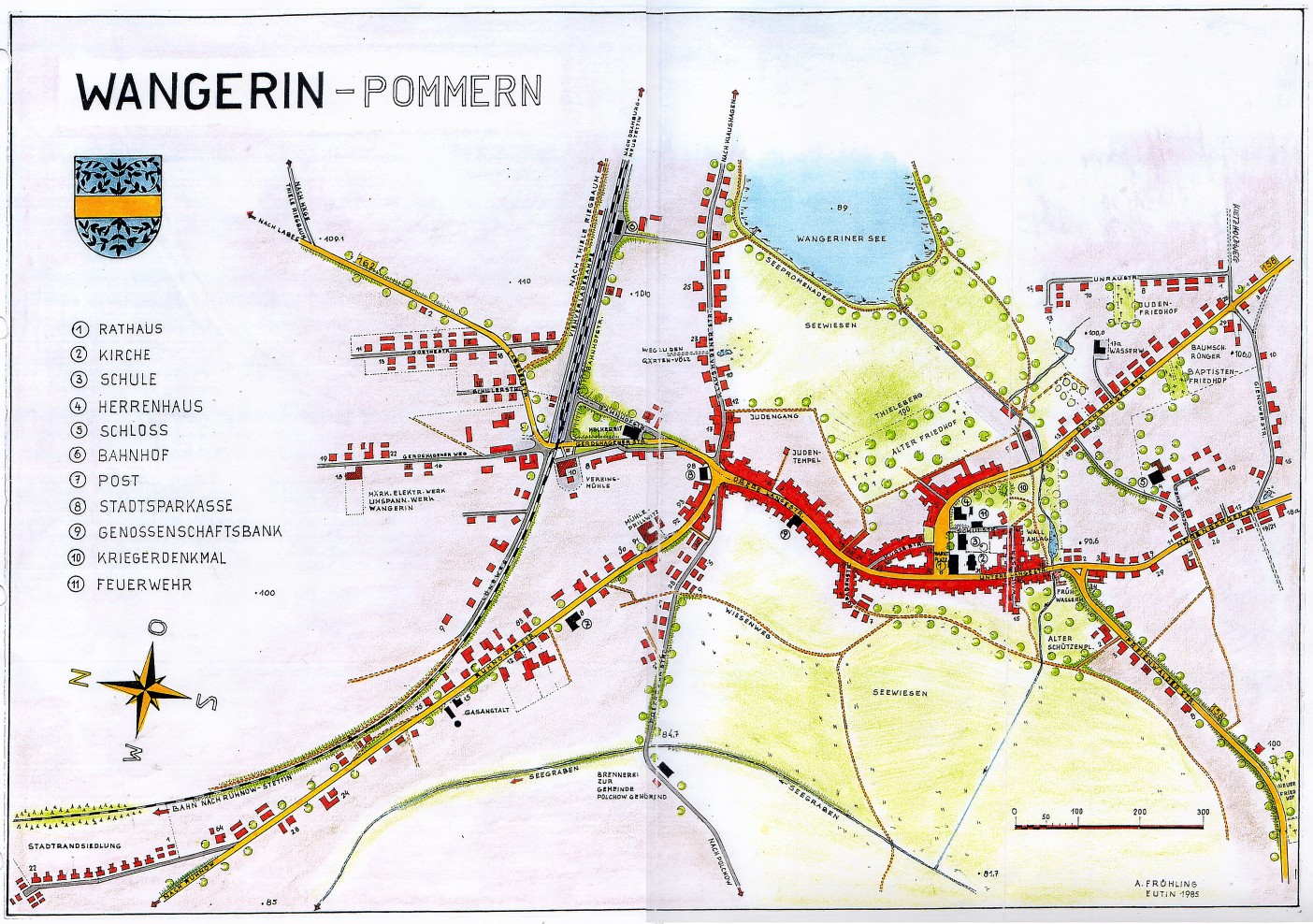 Stadtplan vor 1945 Alfred Frühling